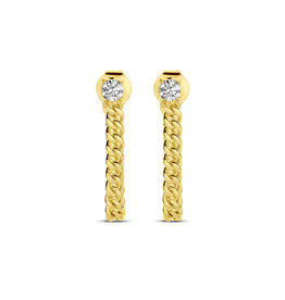 Zilver verguld - Oorhangers - Zirkonia