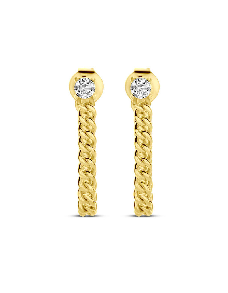 Zilver verguld - Oorhangers - Zirkonia