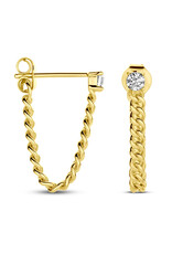 Zilver verguld - Oorhangers - Zirkonia