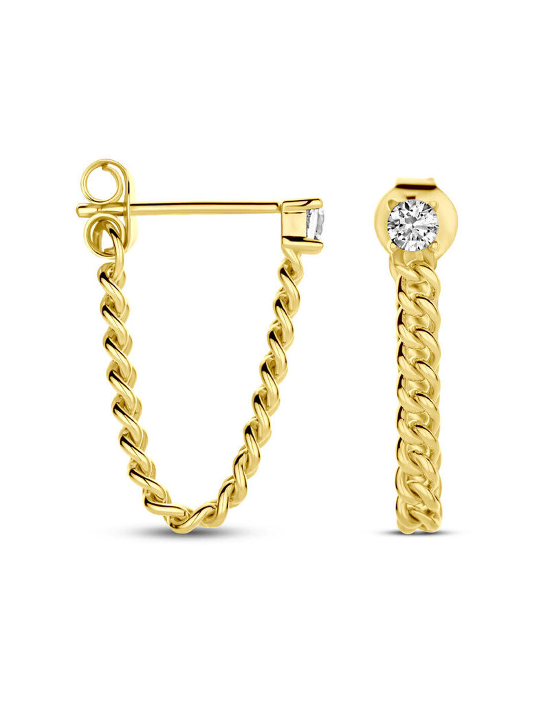 Zilver verguld - Oorhangers - Zirkonia