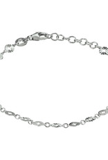 Zilveren enkelbandje - Gerhodineerd - Rondjes - 24+2