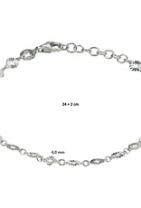 Zilveren enkelbandje - Gerhodineerd - Rondjes - 24+2