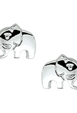 Zilveren oorknoppen - Gerhodineerd - Olifant