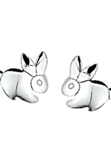 Zilveren oorknoppen - Konijntje
