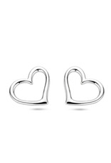 Zilveren oorknoppen - Gerhodineerd - Hartje