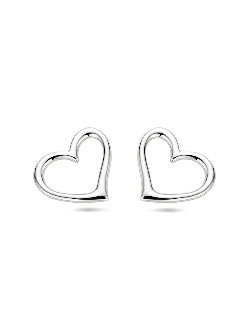 Zilveren oorknoppen - Gerhodineerd - Hartje