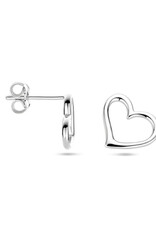 Zilveren oorknoppen - Gerhodineerd - Hartje