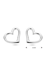Zilveren oorknoppen - Gerhodineerd - Hartje