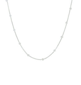Zilveren collier - Gerhodineerd - Maansteen -  40 - 42 - 44 cm
