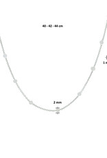 Zilveren collier - Gerhodineerd - Maansteen -  40 - 42 - 44 cm