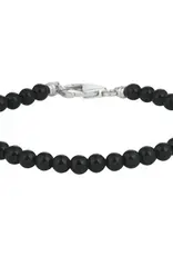 Zilveren armband - Gerhodineerd - Onyx - 4.5 mm - 16/19 cm