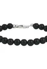 Armband - Zilveren sluiting - Gerhodineerd - Onyx - 6.3 mm - 16/19 cm