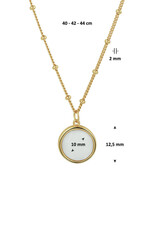 Verguld zilver collier - Wit agaat - 40 - 42 - 44 cm