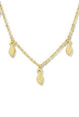 Verguld zilver collier - Veertjes - 40-44 cm