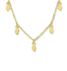 Verguld zilver collier - Veertjes - 40-44 cm