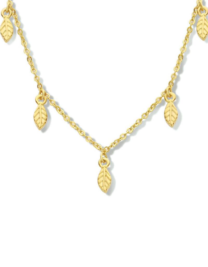 Verguld zilver collier - Veertjes - 40-44 cm