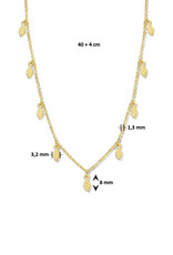 Verguld zilver collier - Veertjes - 40-44 cm