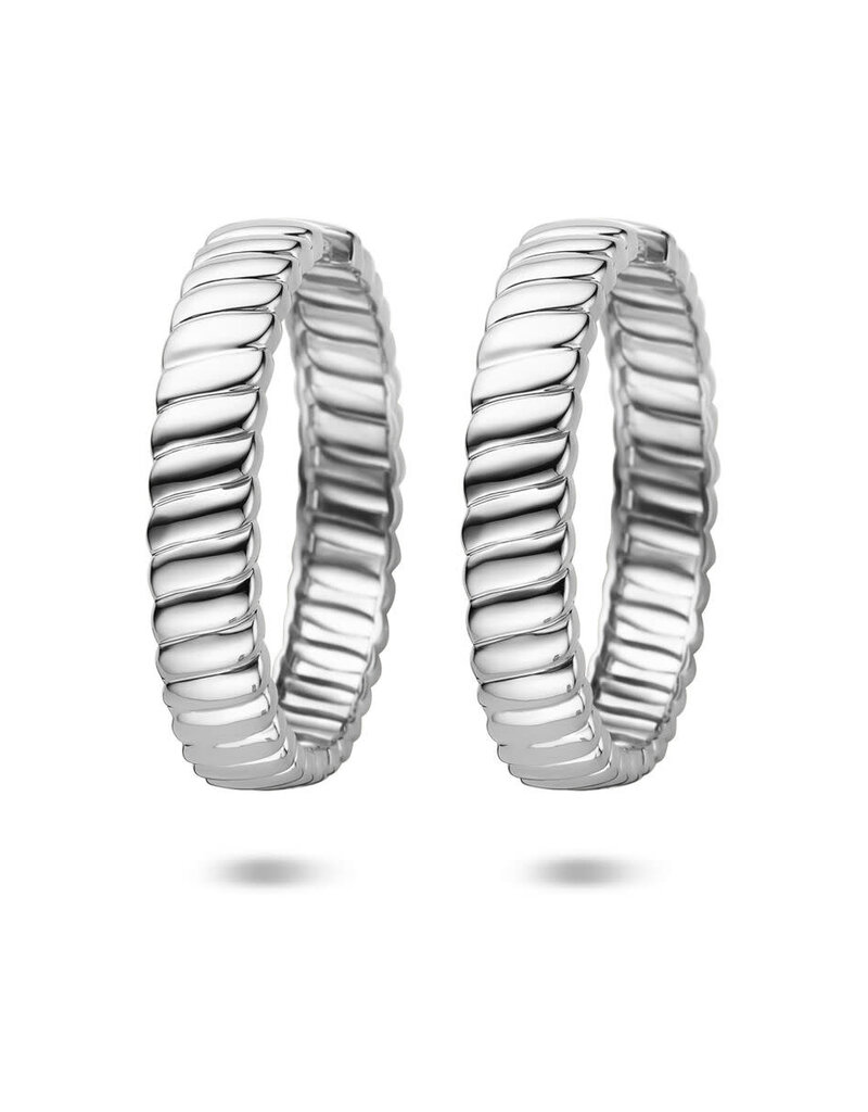 Zilveren oorringen - Gerhodineerd - 40 mm