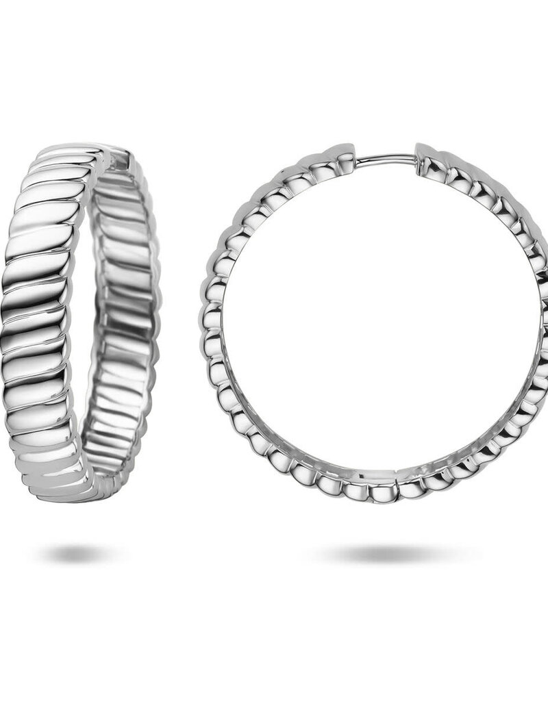 Zilveren oorringen - Gerhodineerd - 40 mm