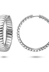 Zilveren oorringen - Gerhodineerd - 40 mm