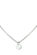 Zilveren collier - Gerhodineerd - Muntjes - 40/44 cm