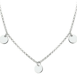 Zilveren collier - Gerhodineerd - Muntjes - 40/44 cm
