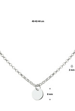 Zilveren collier - Gerhodineerd - Muntjes - 40/44 cm