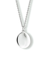 Zilveren collier - Gerhodineerd - Plaatje ovaal - 40 - 42 - 44 cm