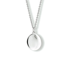 Zilveren collier - Gerhodineerd - Plaatje ovaal - 40 - 42 - 44 cm