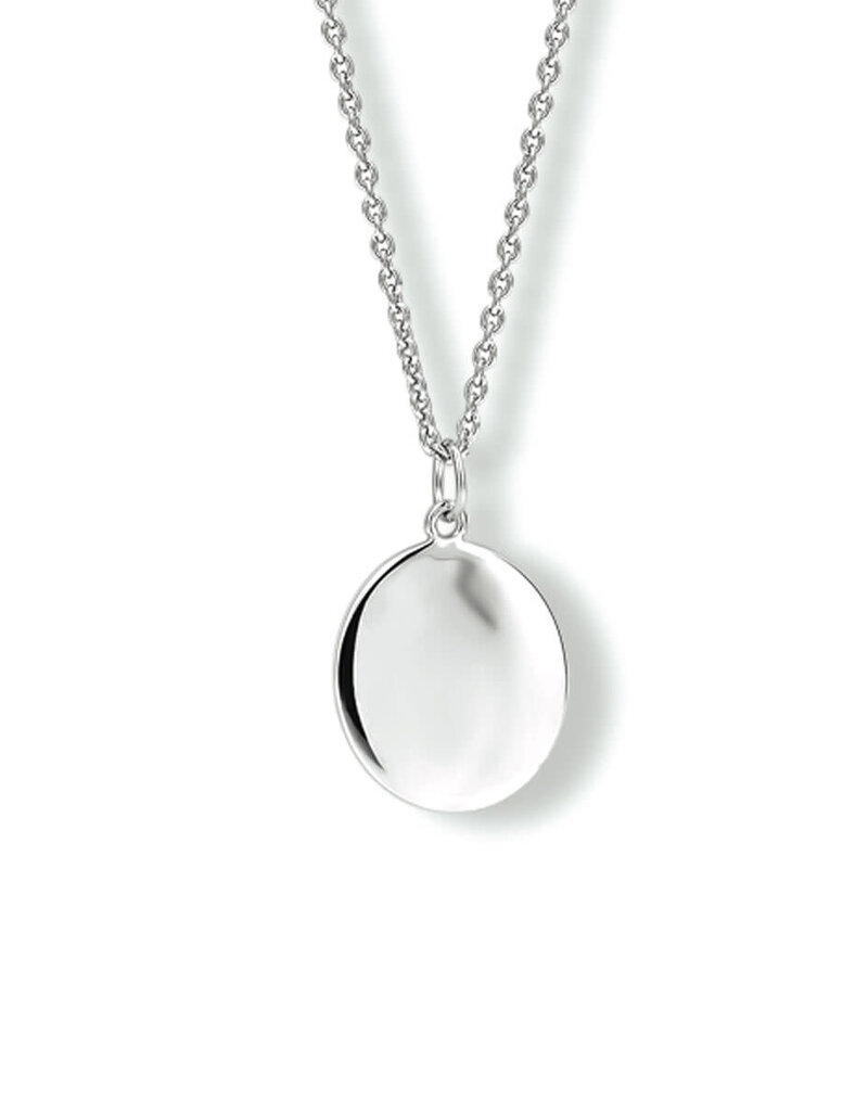 Zilveren collier - Gerhodineerd - Plaatje ovaal - 40 - 42 - 44 cm