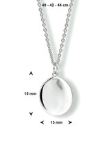 Zilveren collier - Gerhodineerd - Plaatje ovaal - 40 - 42 - 44 cm