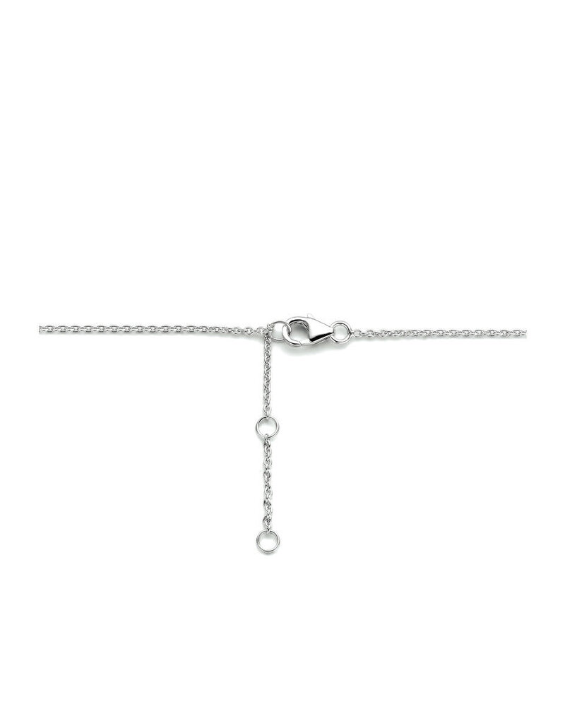 Zilveren collier - Gerhodineerd - Plaatje ovaal - 40 - 42 - 44 cm