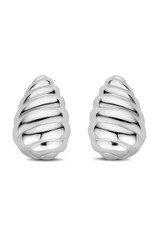 Zilveren oorknoppen - Gerhodineerd - Druppel gedraaid - 20 mm