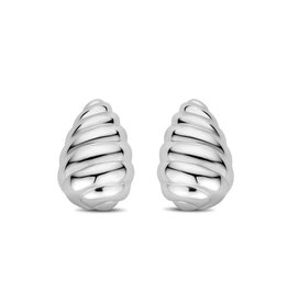 Zilveren oorknoppen - Gerhodineerd - Druppel gedraaid - 20 mm