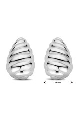 Zilveren oorknoppen - Gerhodineerd - Druppel gedraaid - 20 mm