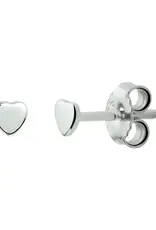 Zilveren oorknoppen - Gerhodineerd - Hartjes