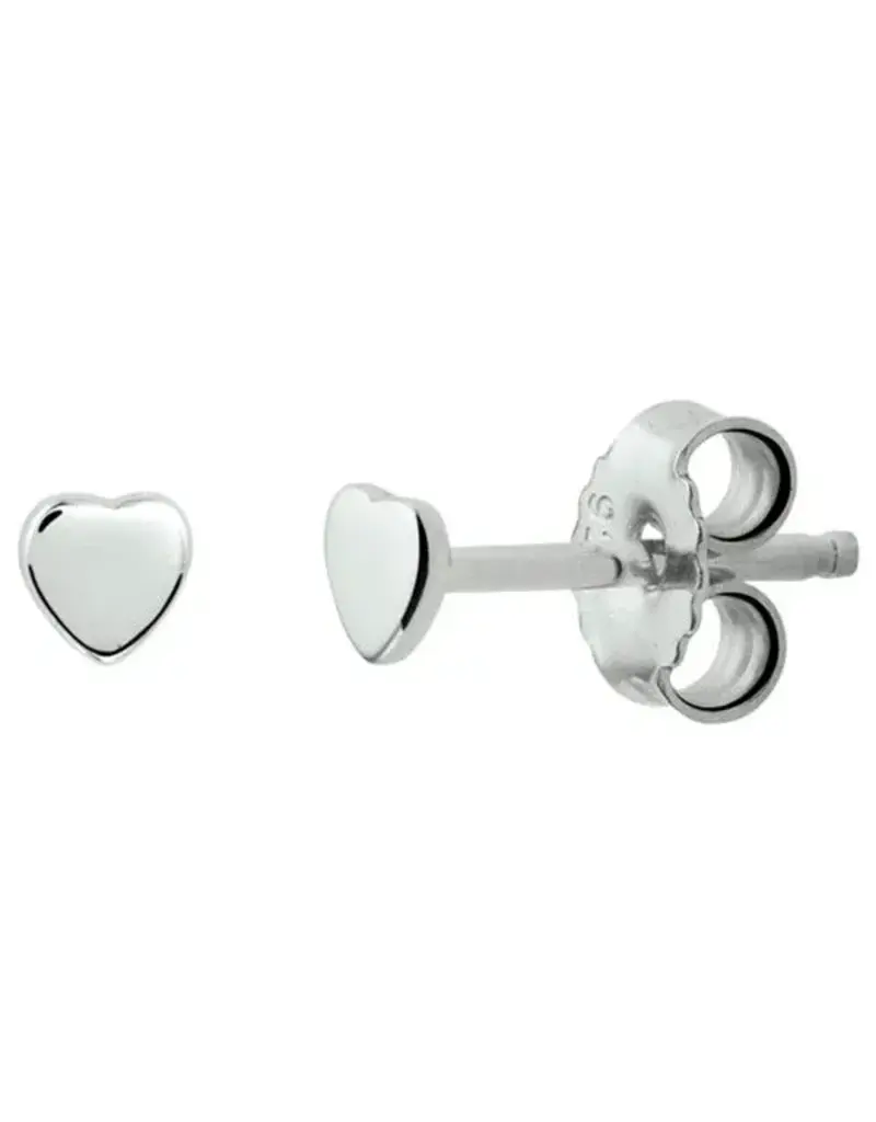 Zilveren oorknoppen - Gerhodineerd - Hartjes