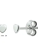 Zilveren oorknoppen - Gerhodineerd - Hartjes