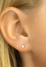 Zilveren oorknoppen - Gerhodineerd - Hartjes