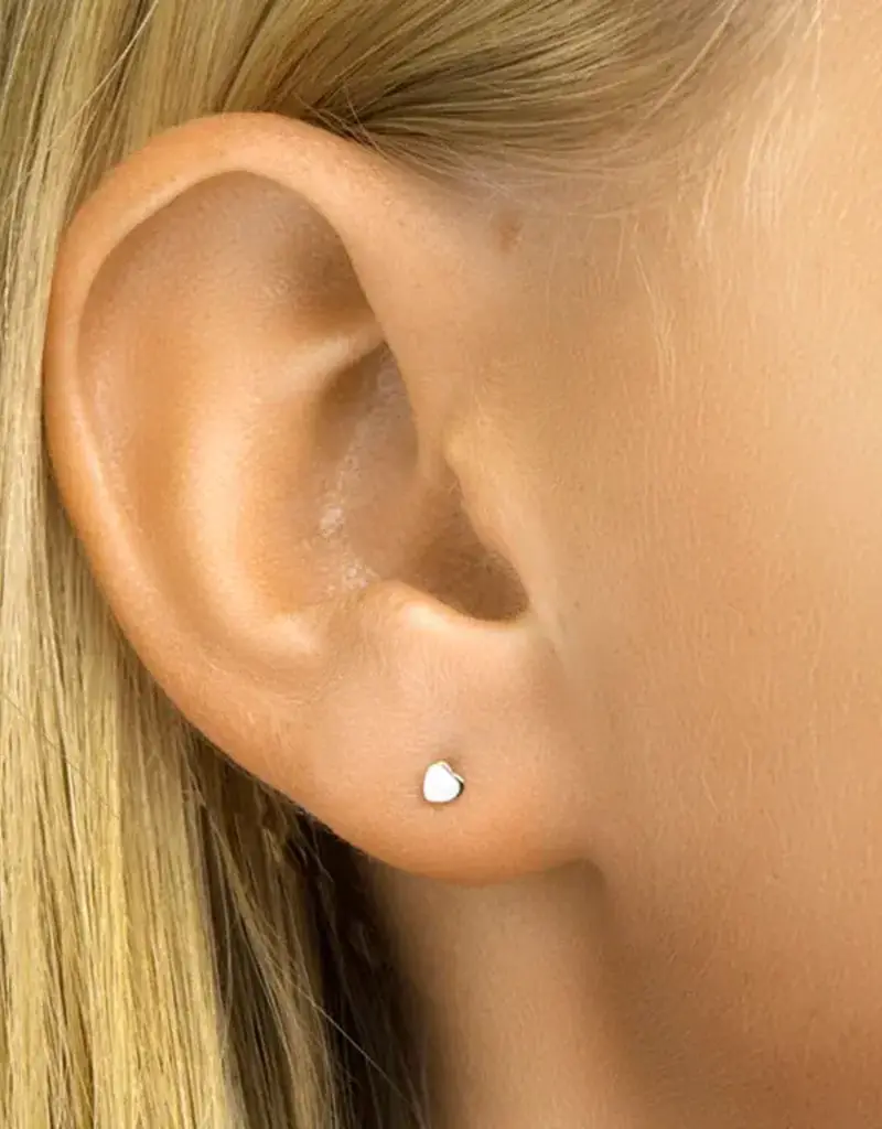 Zilveren oorknoppen - Gerhodineerd - Hartjes