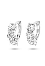 Zilveren oorringen - Gerhodineerd - Zirkonia