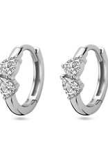 Zilveren oorringen - Gerhodineerd - Zirkonia