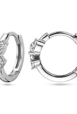 Zilveren oorringen - Gerhodineerd - Zirkonia