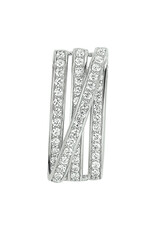 Zilveren hanger - Gerhodineerd -  Zirkonia