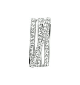 Zilveren hanger - Gerhodineerd -  Zirkonia