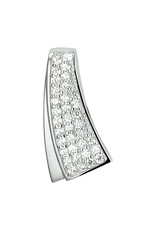 Zilveren hanger - Gerhodineerd -  Zirkonia