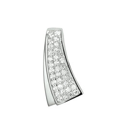 Zilveren hanger - Gerhodineerd -  Zirkonia