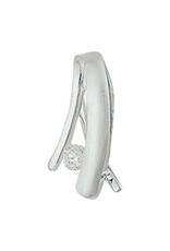 Zilveren hanger - Gerhodineerd -  Zirkonia