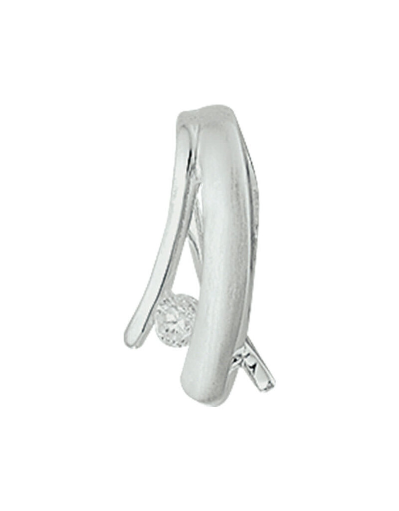 Zilveren hanger - Gerhodineerd -  Zirkonia