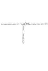 Zilveren collier - Gerhodineerd - Figaro - Hartje - 40/45 cm